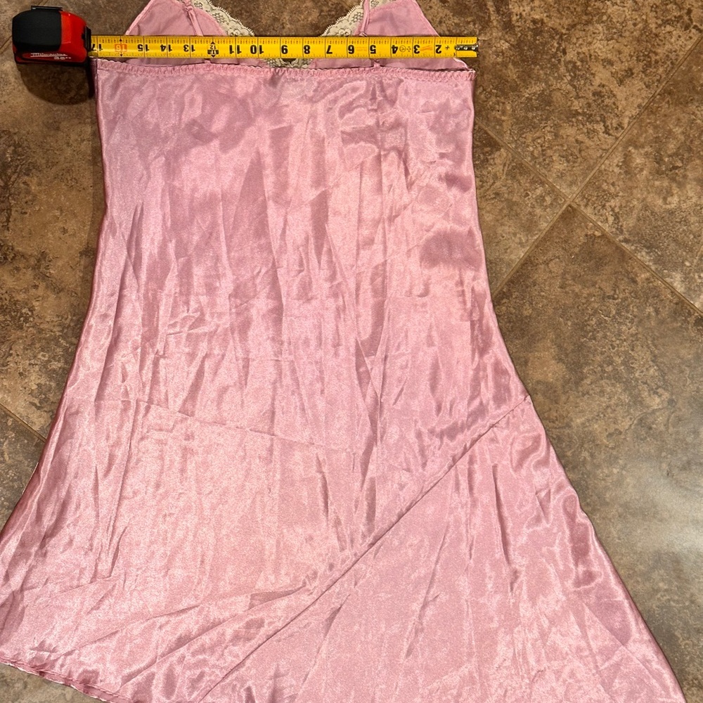 Robert Louis Pink Asymmetrical Dress Satin & Lace dress Y2K Fairycore Coquette - Picture 8 of 11